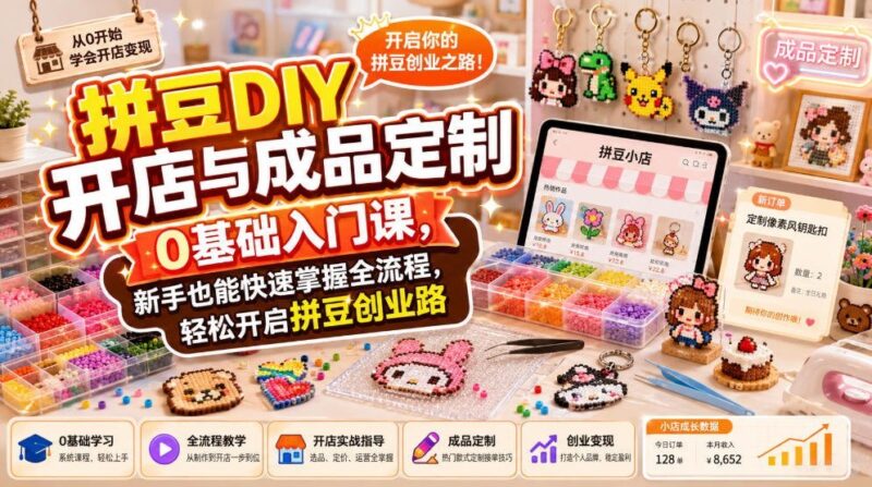 【2026.08.11】拼豆创业零门槛:从开店到定制全流程速成指南,新手也能轻松上手赚第一桶金-小鱼项目网
