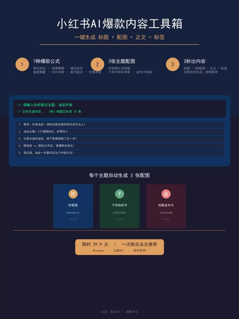 虚拟产品 426. 【小红书创作工具】一键生成标题+3张配图-小鱼项目网