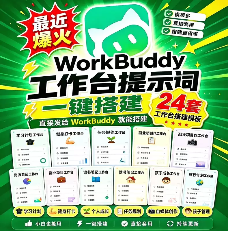 虚拟产品 429. WorkBuddy工作台提示词 推荐上架-小鱼项目网