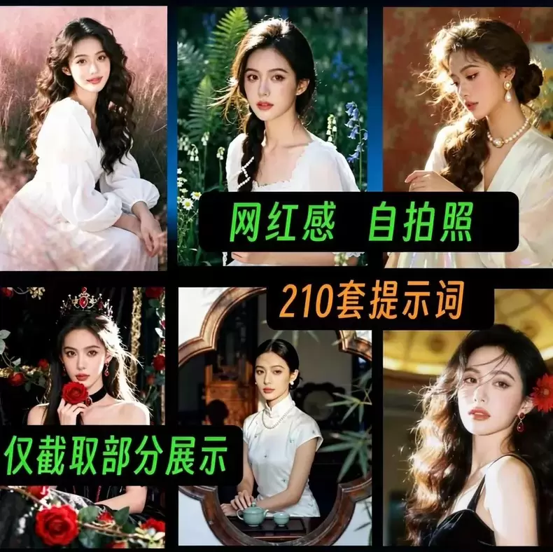 虚拟产品 437. AI修图氛围感p图提示词合集 链接：ht-小鱼项目网