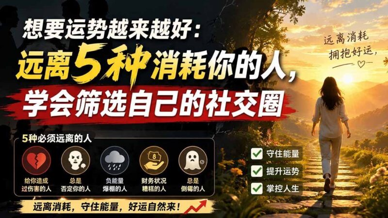 【2026.08.20】远离这5类消耗你的人,你的好运才会越聚越多-小鱼项目网
