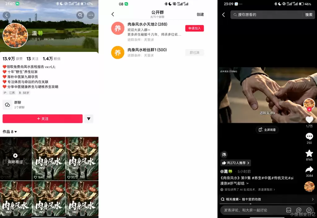 给群里做中医赛道的群友，分享一个案例 不得不说， 现在引流的-小鱼项目网