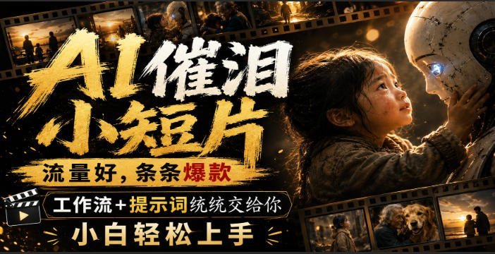 【2026.08.22】AI催泪短片制作全攻略:爆款工作流与提示词一键交付,新手也能轻松打造高流量作品-小鱼项目网