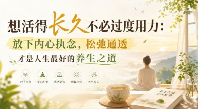 【2026.08.22】活得久,靠的不是用力过猛:放下执念,松弛感才是最高级的养生-小鱼项目网