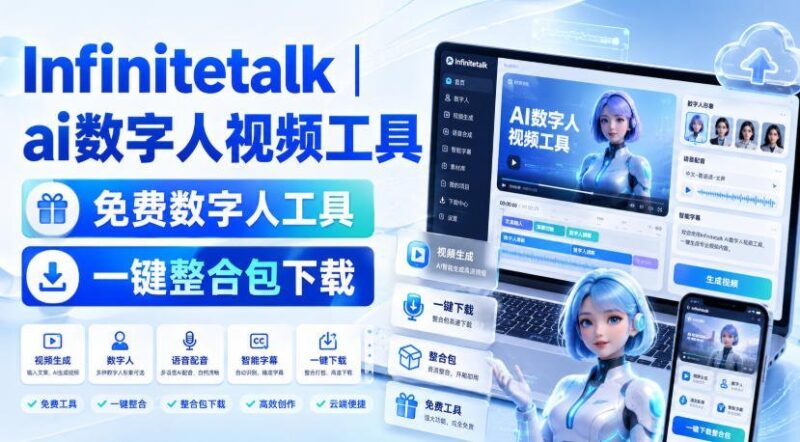 【2026.08.22】AI数字人视频制作神器,Infinitetalk免费整合包,一键下载即用-小鱼项目网