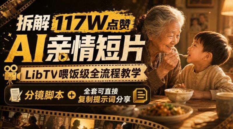 【2026.08.23】117万赞AI亲情短片全拆解!LibTV保姆级教学,分镜脚本+提示词一键复制-小鱼项目网