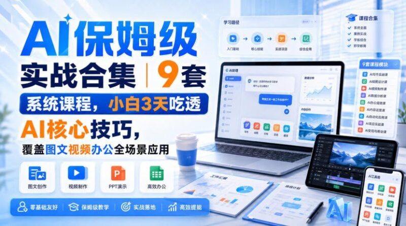 【2026.08.29】3天精通AI实操|9套系统课+全场景案例,小白也能轻松上手-小鱼项目网
