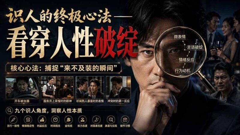 【2026.09.02】识人终极秘诀:洞悉人性弱点,看透一切伪装-小鱼项目网