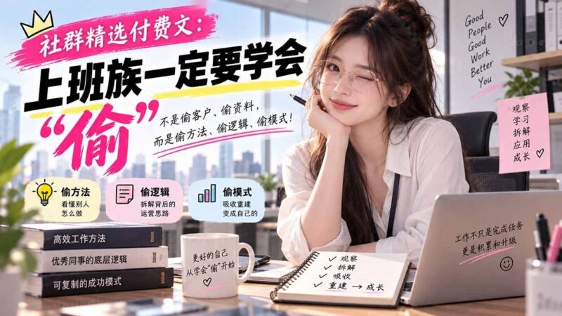 【2026.09.13】社群精选付费文：职场人必学的“偷懒”智慧-小鱼项目网
