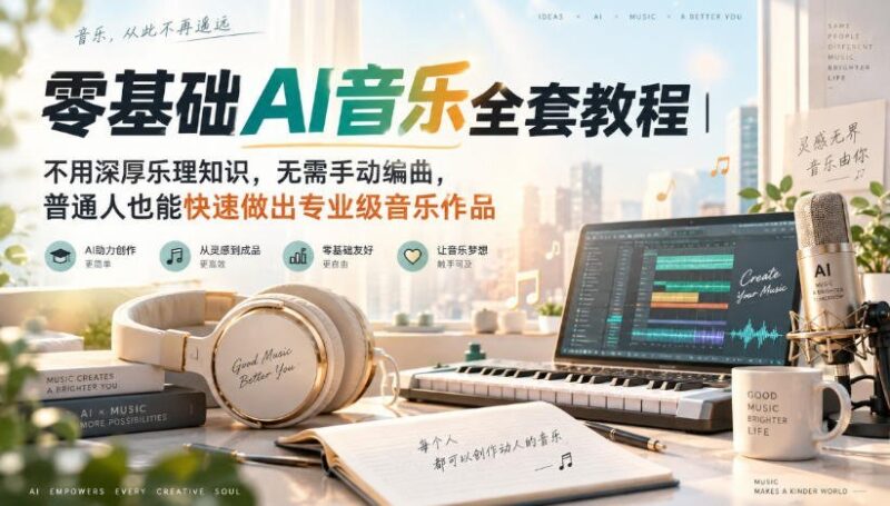 【2026.09.13】零基础也能玩转AI音乐!无需乐理、免编曲,普通人轻松创作专业级作品-小鱼项目网
