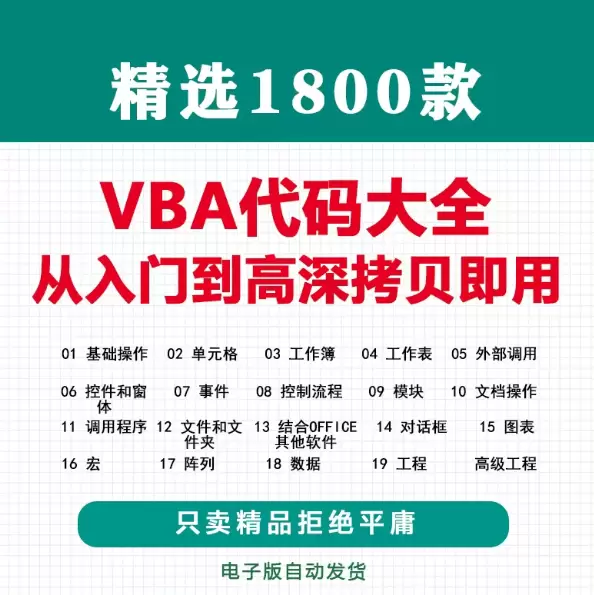 **淘宝选品52：**产品：VBA基础知识代码库 店铺链接-小鱼项目网