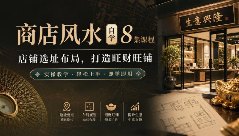 【2026.09.17】零基础学会商店风水:8节课教你选址布局,轻松打造旺财旺铺-小鱼项目网