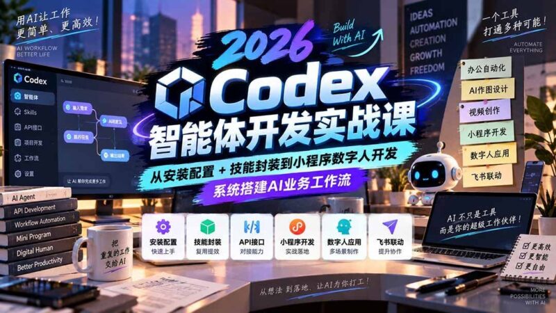【2026.09.21】Codex智能体开发全流程实战:从环境搭建、技能封装到小程序数字人,构建AI业务工作流-小鱼项目网
