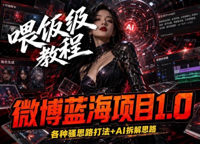 【2026.09.29】微博冷门赛道,花式引流玩法+AI获客秘籍,保姆级实操指南-小鱼项目网
