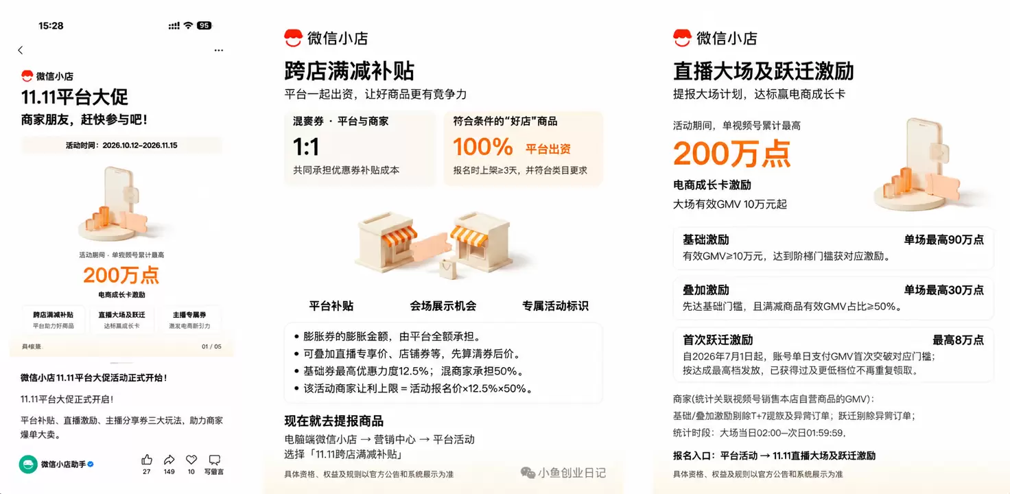 看图，群里做微信生态带货的圈友赶紧上车，微信小店官方刚发-小鱼项目网