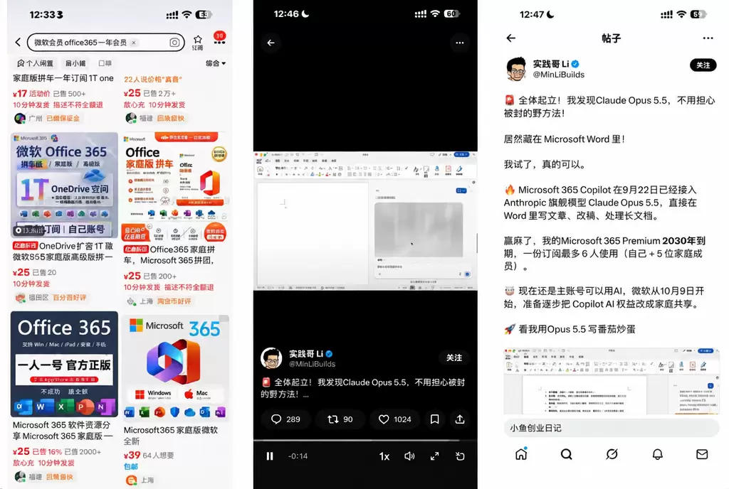 这里说个信息差，就是闲鱼 25 块一年的 Office365-小鱼项目网